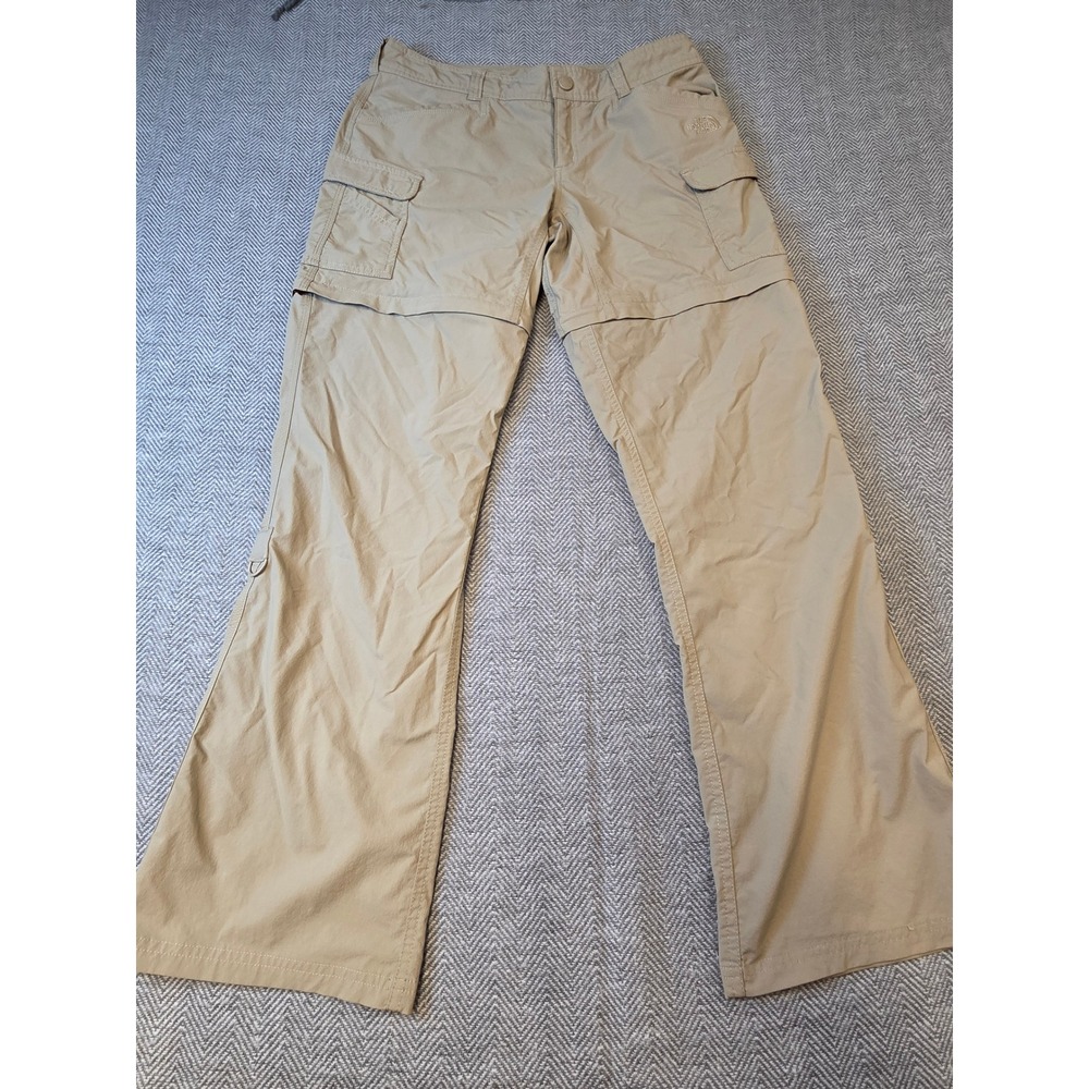 The North Face Convertible Zip Off Hiking Pants Womens 8 Tan Straight Leg Preppy